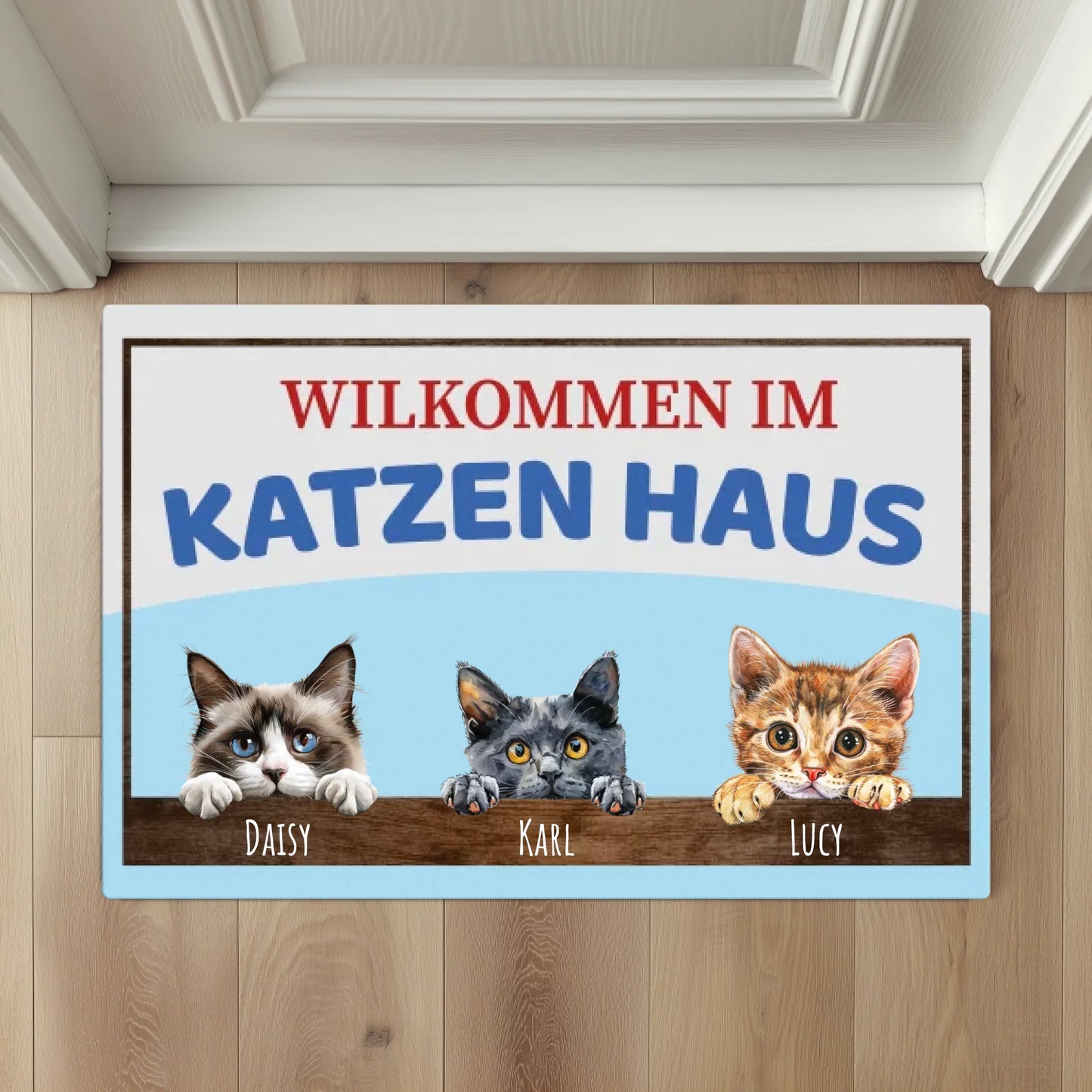 Katzen Haus / Cats House - Individuelle Fußmatte