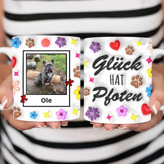 Glück hat Pfoten - Individuelle Keramiktasse