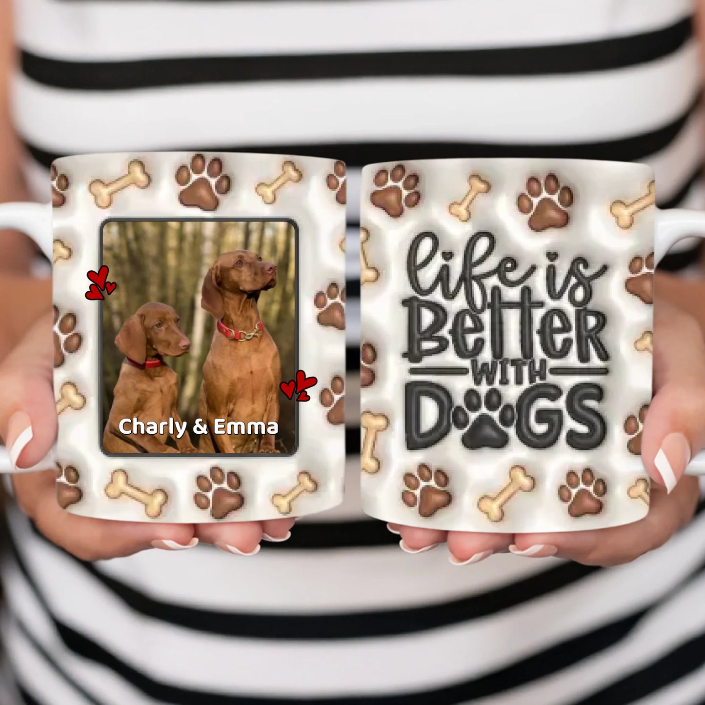 Life is better with Dogs - Individuelle Keramiktasse mit Foto