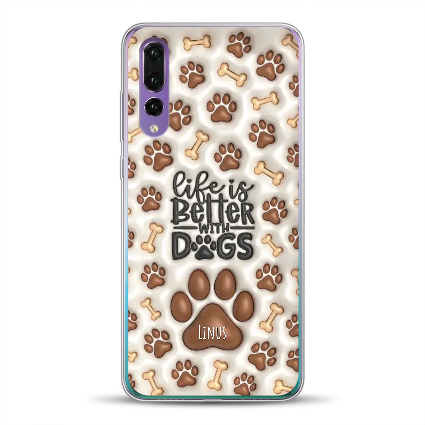 Life is better with Dogs - Individuelle Handyhülle für Huawei