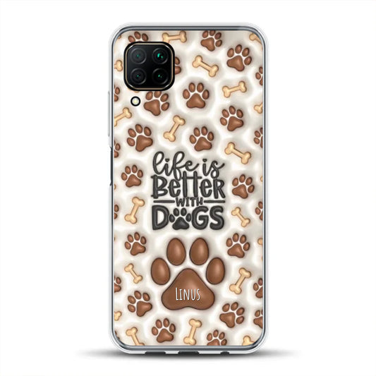 Life is better with Dogs - Individuelle Handyhülle für Huawei