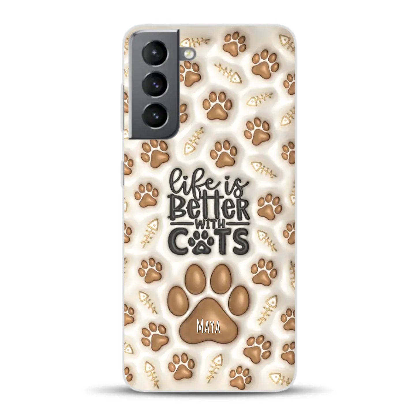 Life is better with Cats - Individuelle Handyhülle für Samsung