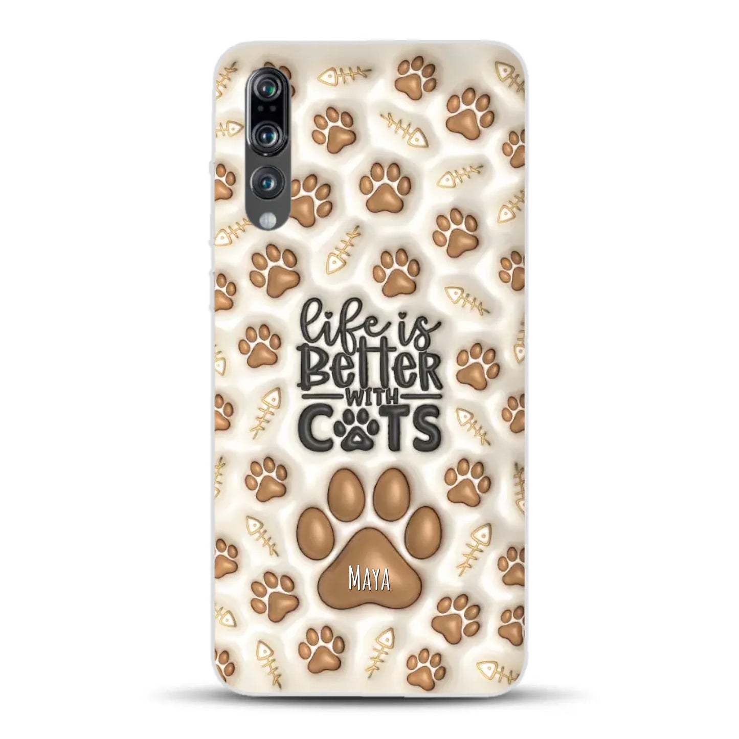 Life is better with Cats - Individuelle Handyhülle für Huawei