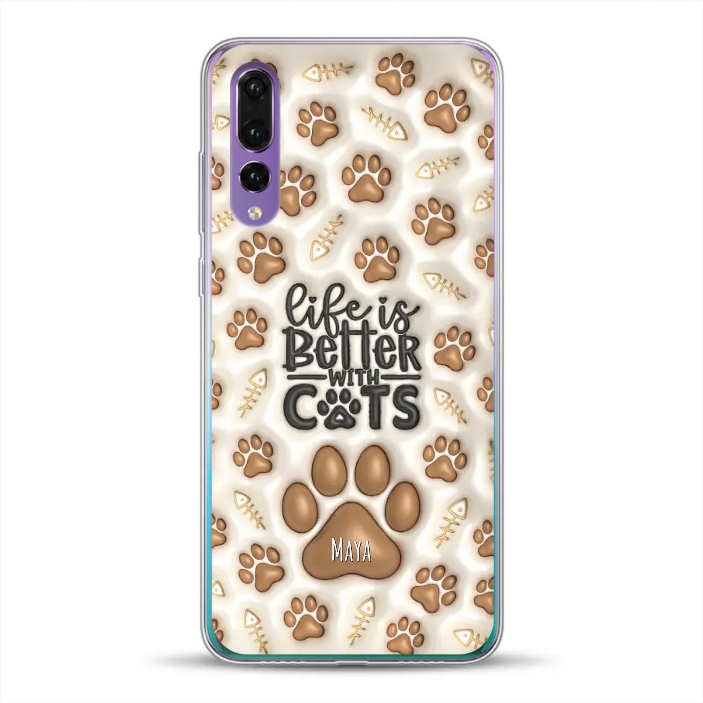 Life is better with Cats - Individuelle Handyhülle für Huawei