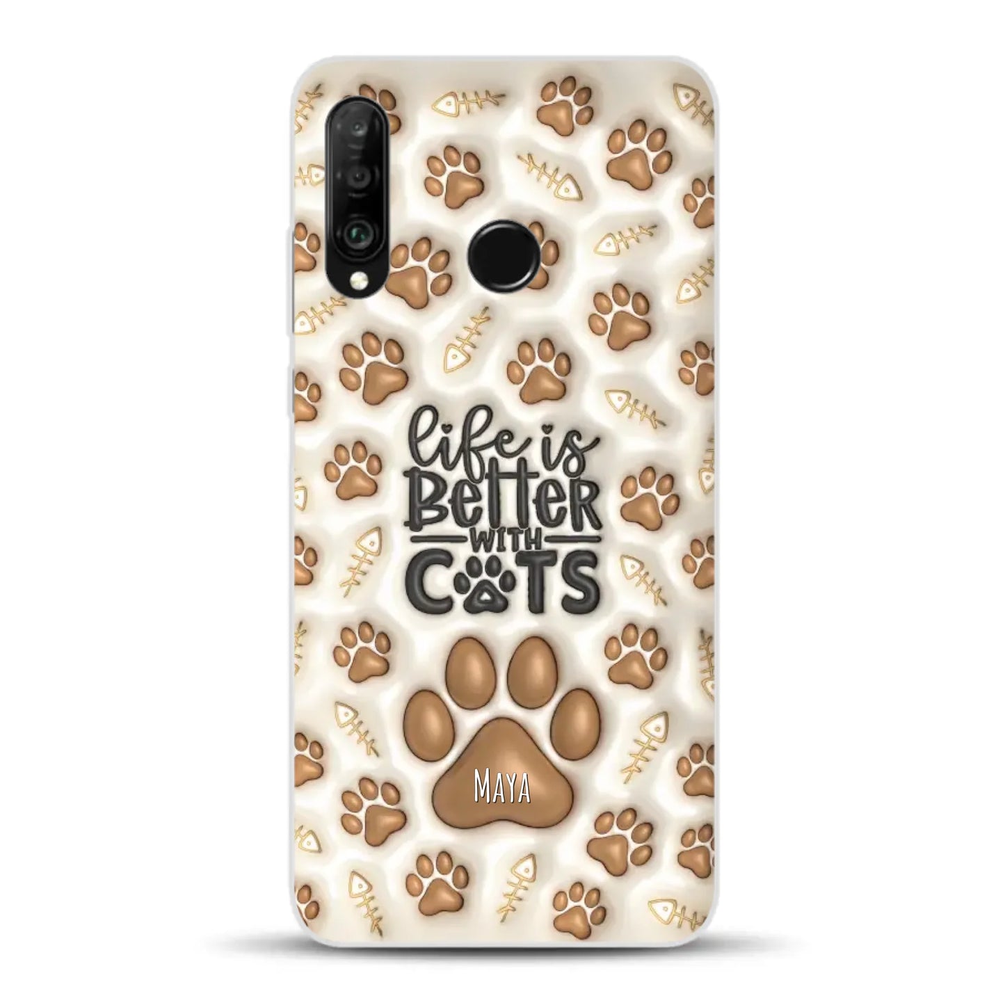 Life is better with Cats - Individuelle Handyhülle für Huawei