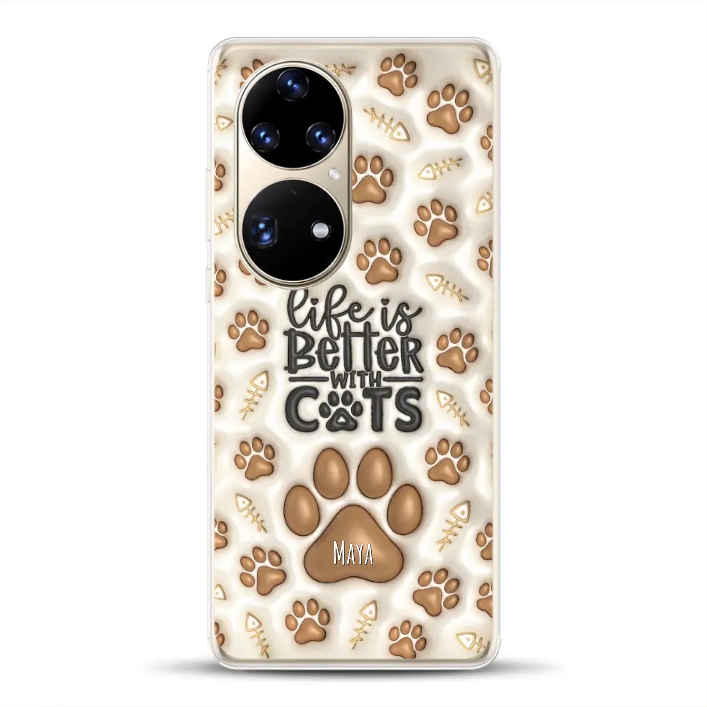 Life is better with Cats - Individuelle Handyhülle für Huawei