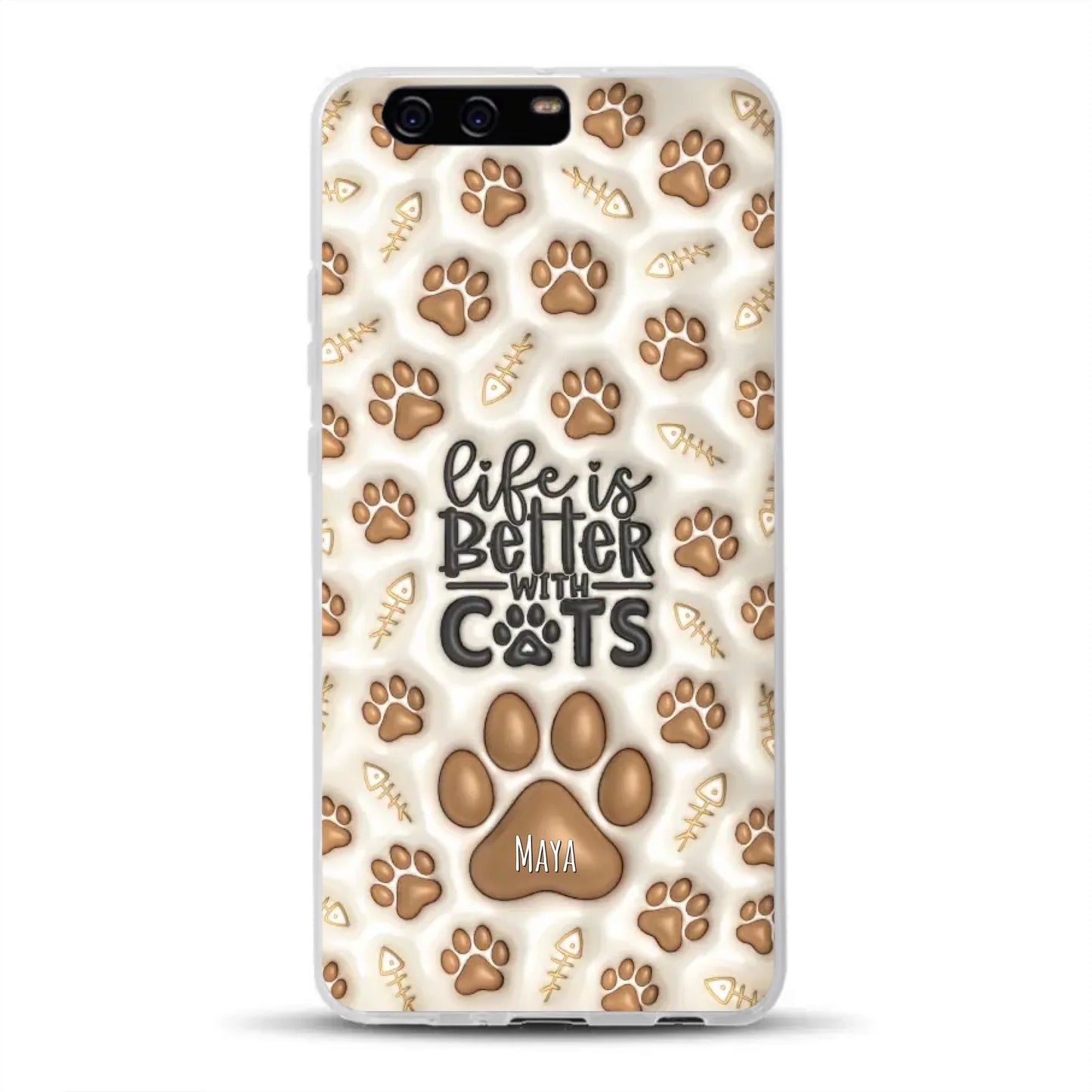 Life is better with Cats - Individuelle Handyhülle für Huawei