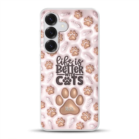 Life is better with Cats - Individuelle Handyhülle für Samsung